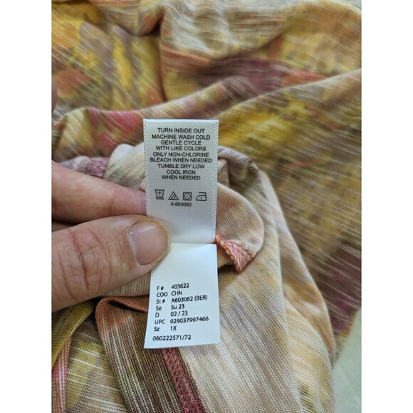 LOGO by Lori Goldstein Stretchy Dress Rainbow Tie Dye Pockets 1X NWOT - Picture 7 of 9